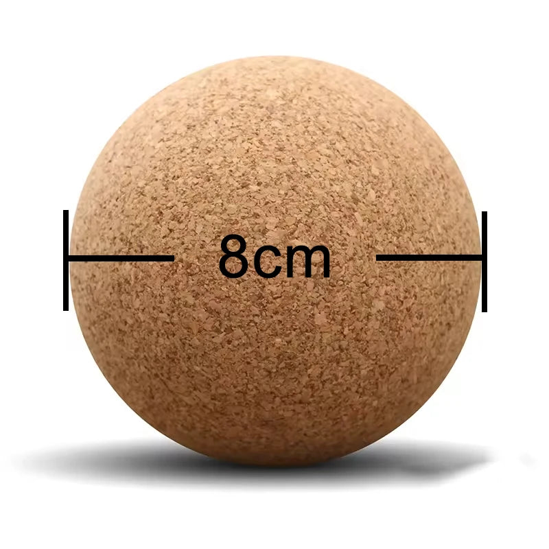 Trigger Point Deep Tissue Muscle Relaxation Recovery Portable Durable Firm Pressure Mobility Exercise Natural Cork Massage Ball