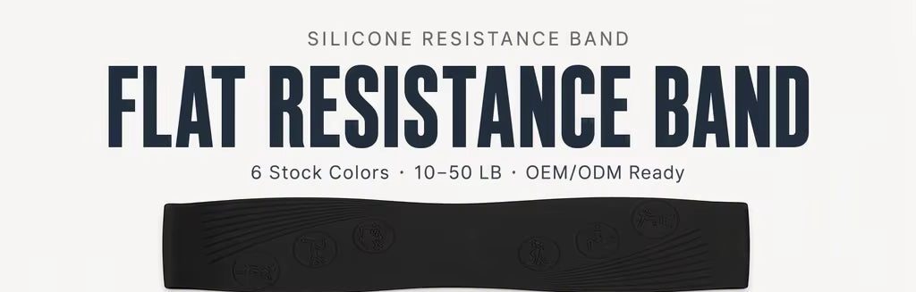 Custom Logo Silicone Flat Resistance Band Latex-Free Molded LB Marking Non-Slip Embossed for Gym Booty Home Workout