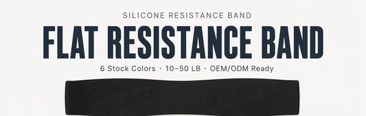 Custom Logo Silicone Flat Resistance Band Latex-Free Molded LB Marking Non-Slip Embossed for Gym Booty Home Workout